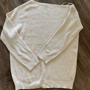 Dynamite Cream Off The Shoulder Sweater Soft Knit Versatile